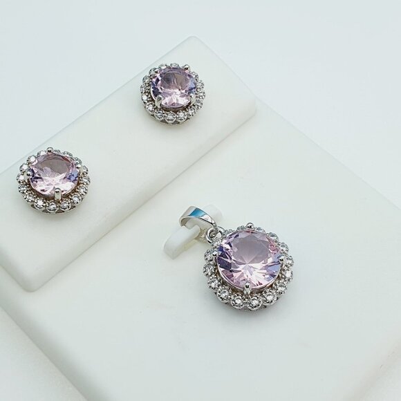 "925 Sterling Silver Cubic Zircon Jewelry Set, UU1P7A7039 - Picture 2 of 9